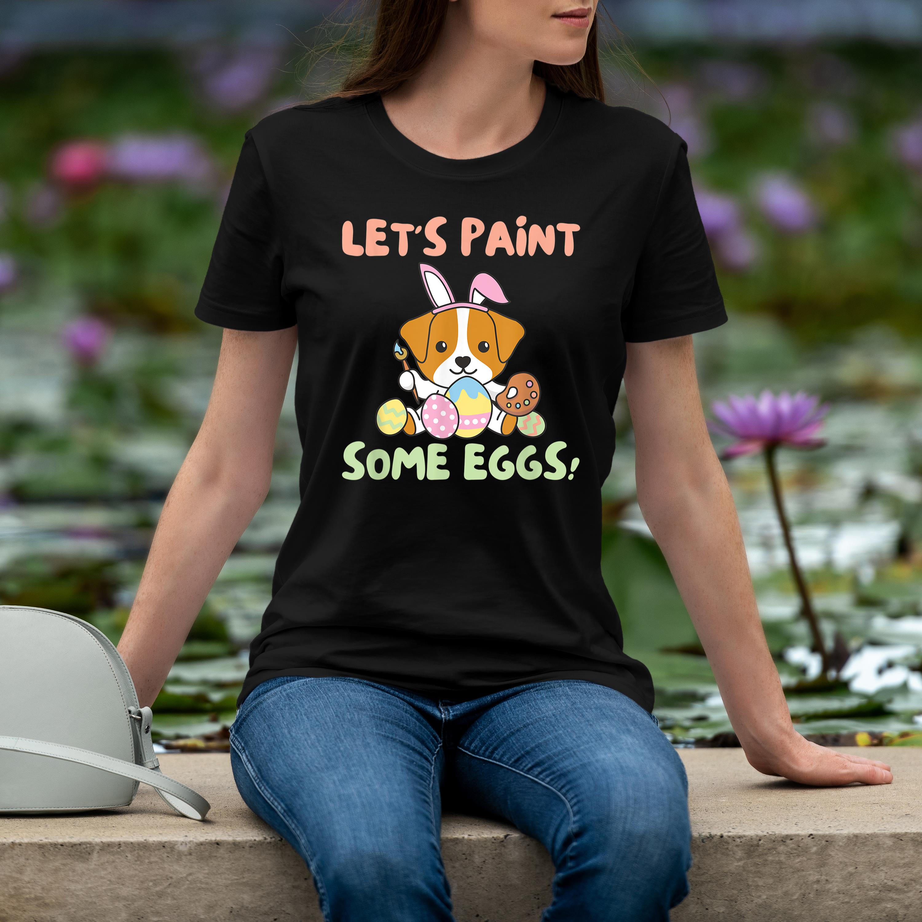 Happy Easter Cute Jack Russell At Easter With Easter Eggs Shirt 